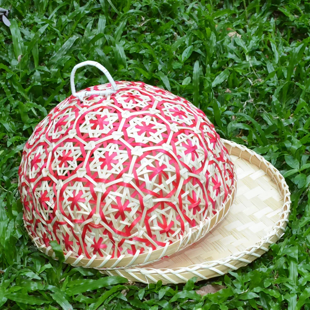 Handmade Bamboo Dining Cover, Hollow Woven Storage Basket, Household Kitchen Table Cover, Multi-layer... - House Of Avana