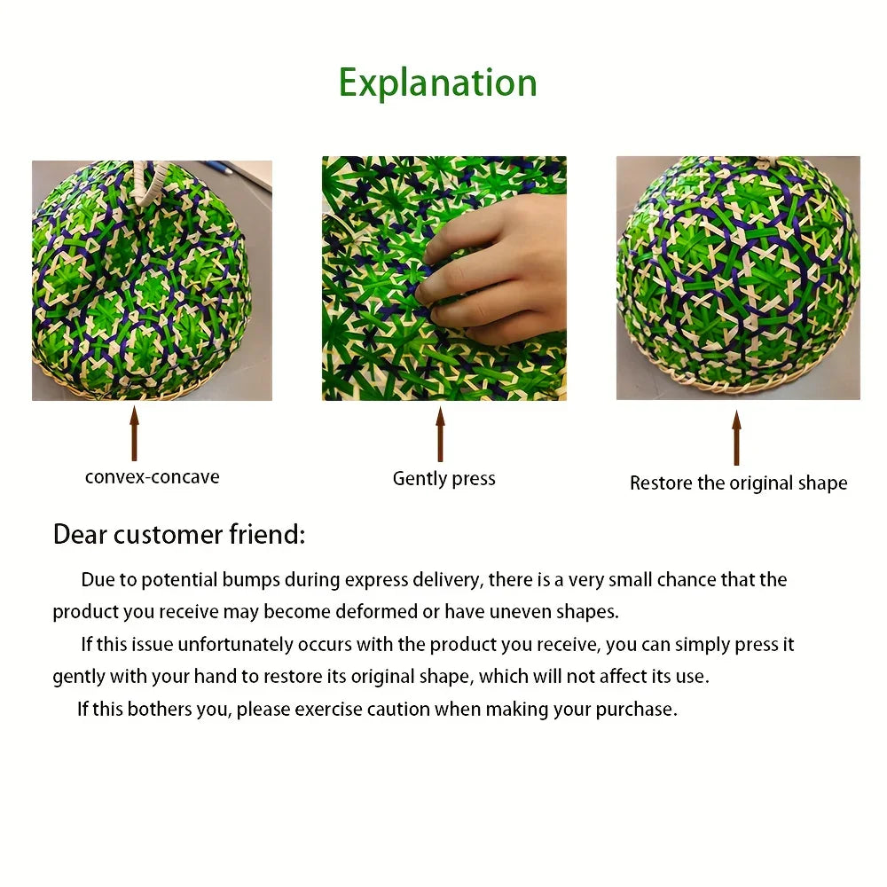 Handmade Bamboo Dining Cover, Hollow Woven Storage Basket, Household Kitchen Table Cover, Multi-layer... - House Of Avana