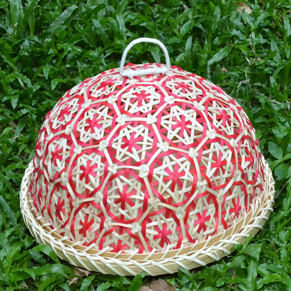 Handmade Bamboo Dining Cover, Hollow Woven Storage Basket, Household Kitchen Table Cover, Multi-layer... - House Of Avana