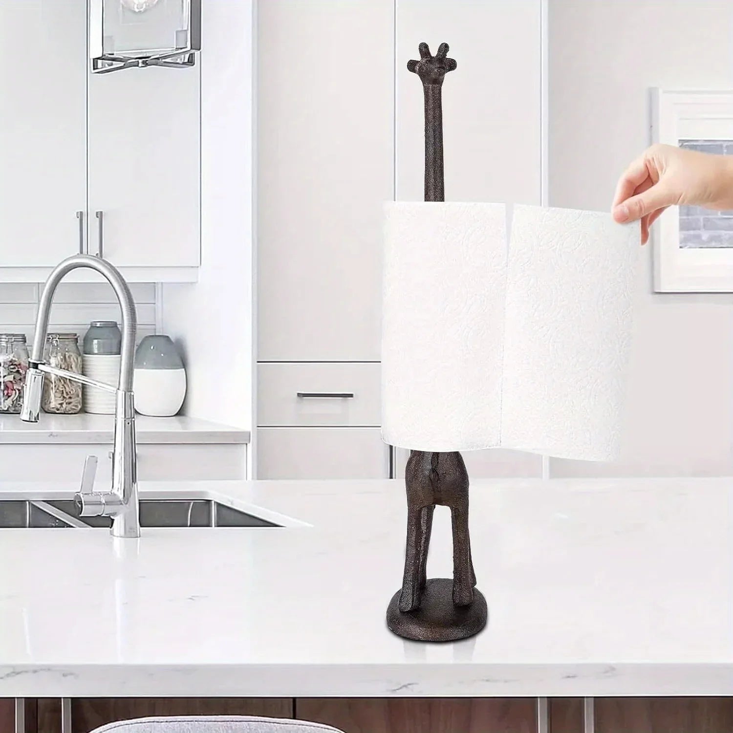 Bathroom Cast Iron Animal Toilet Paper Holders Free Standing Novelty Roll Holders, front view - House Of Avana