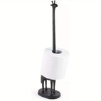 Bathroom Cast Iron Animal Toilet Paper Holders Free Standing Novelty Roll Holders, side view - House Of Avana
