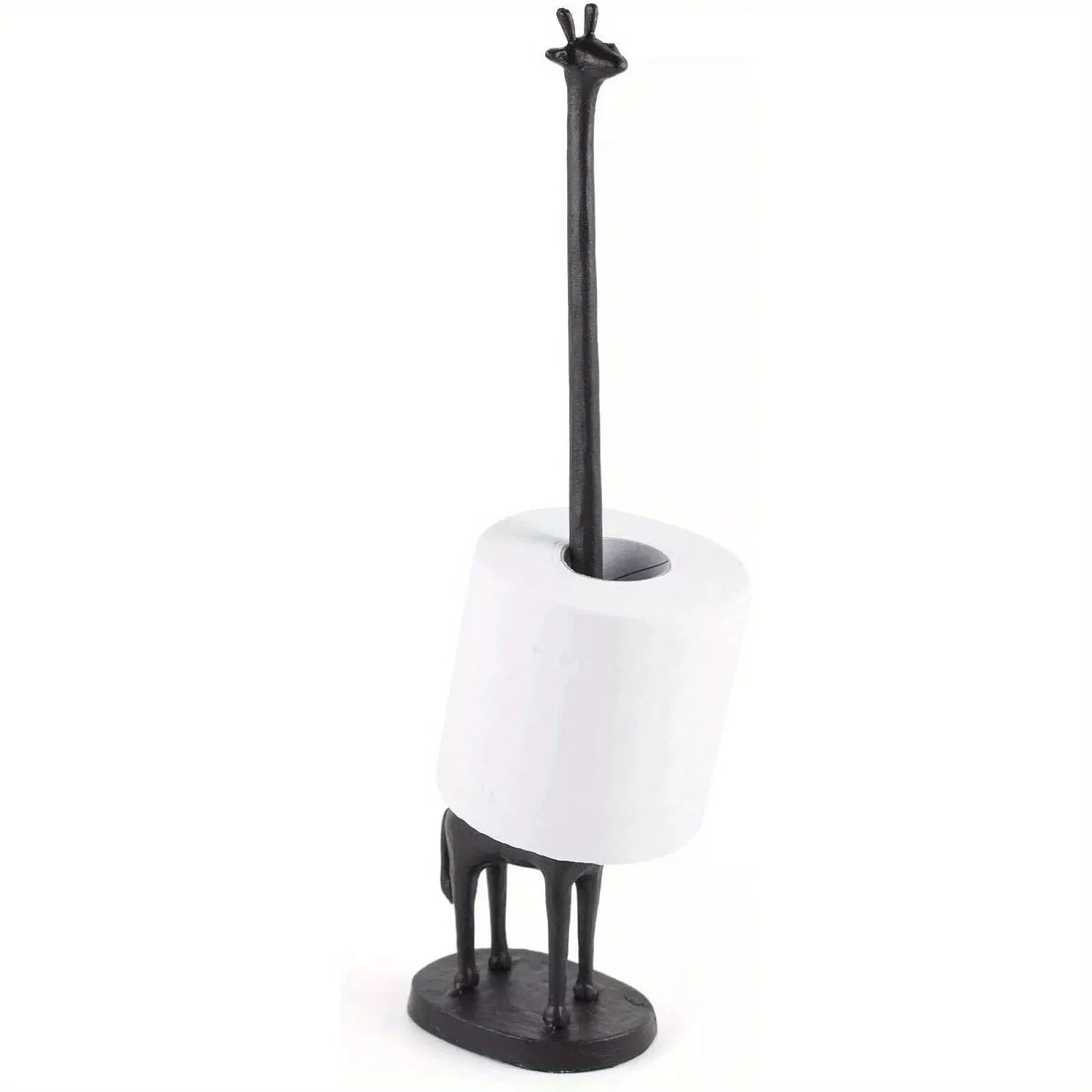 Bathroom Cast Iron Animal Toilet Paper Holders Free Standing Novelty Roll Holders, side view - House Of Avana