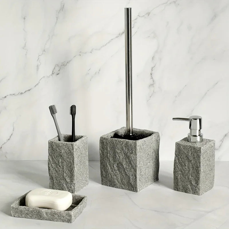 Classic Granite Rock Effect Bathroom Set - House Of Avana