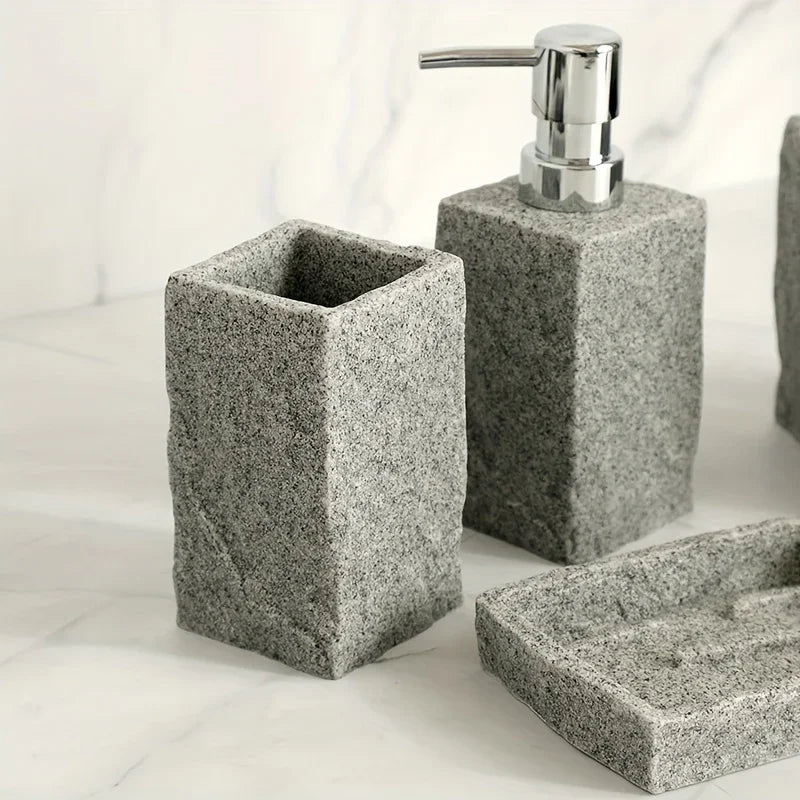 Classic Granite Rock Effect Bathroom Set - House Of Avana
