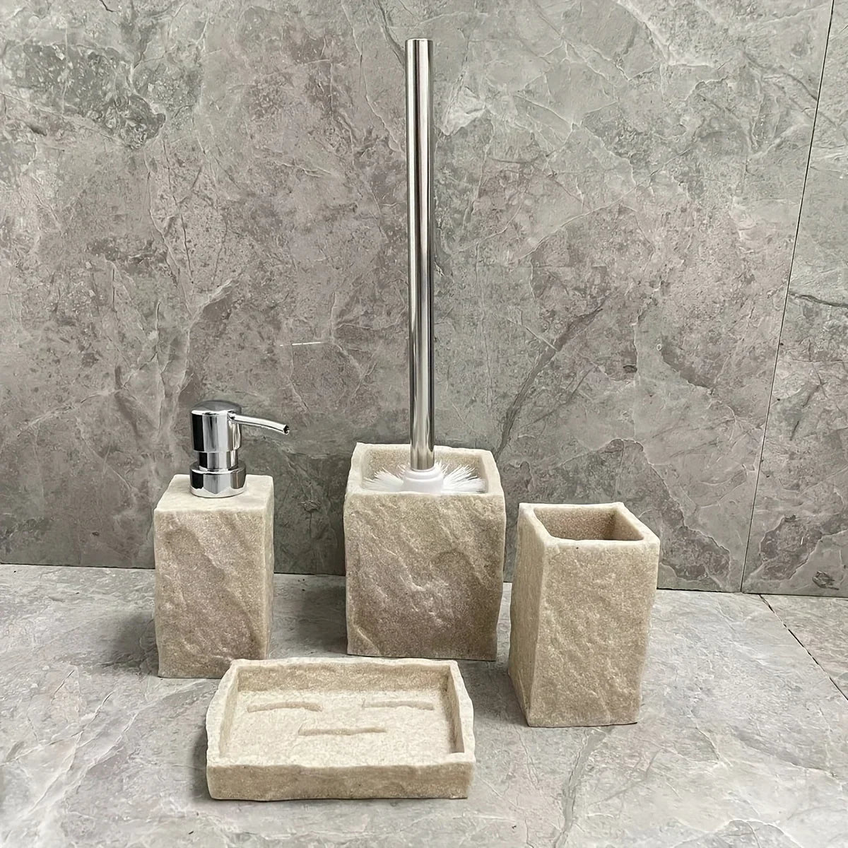 Classic Granite Rock Effect Bathroom Set - House Of Avana