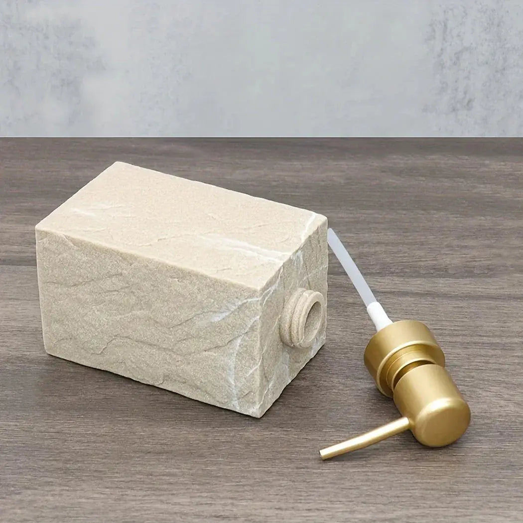 Beige Stone Bathroom Essentials, Creamy Finish, close-up view - House Of Avana [[SKU:HOA-BAT-405]]