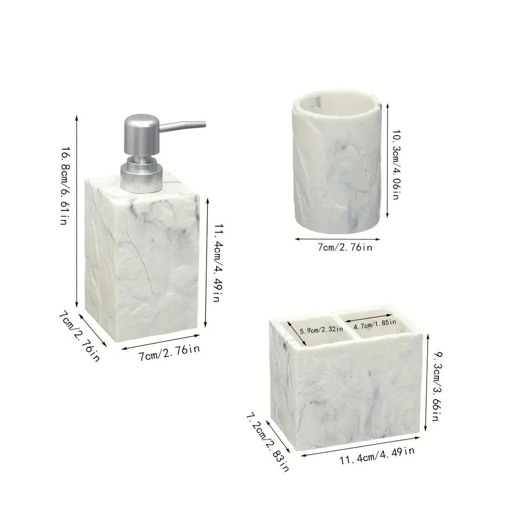 Beige Stone Bathroom Essentials, Creamy Finish, side view - House Of Avana [[SKU:HOA-BAT-405]]