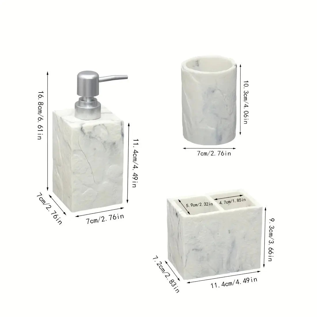 Beige Stone Bathroom Essentials, Creamy Finish, side view - House Of Avana [[SKU:HOA-BAT-405]]