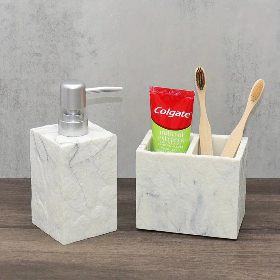 Beige Stone Bathroom Essentials, Creamy Finish, detail shot - House Of Avana [[SKU:HOA-BAT-405]]