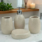 Christmas Gift Set, S Ceramic Bathroom Kit: Split Bottle, Toothbrush Holder, Soap Dish, and Washing... - House Of Avana [[SKU:HOA-TWL-401]]