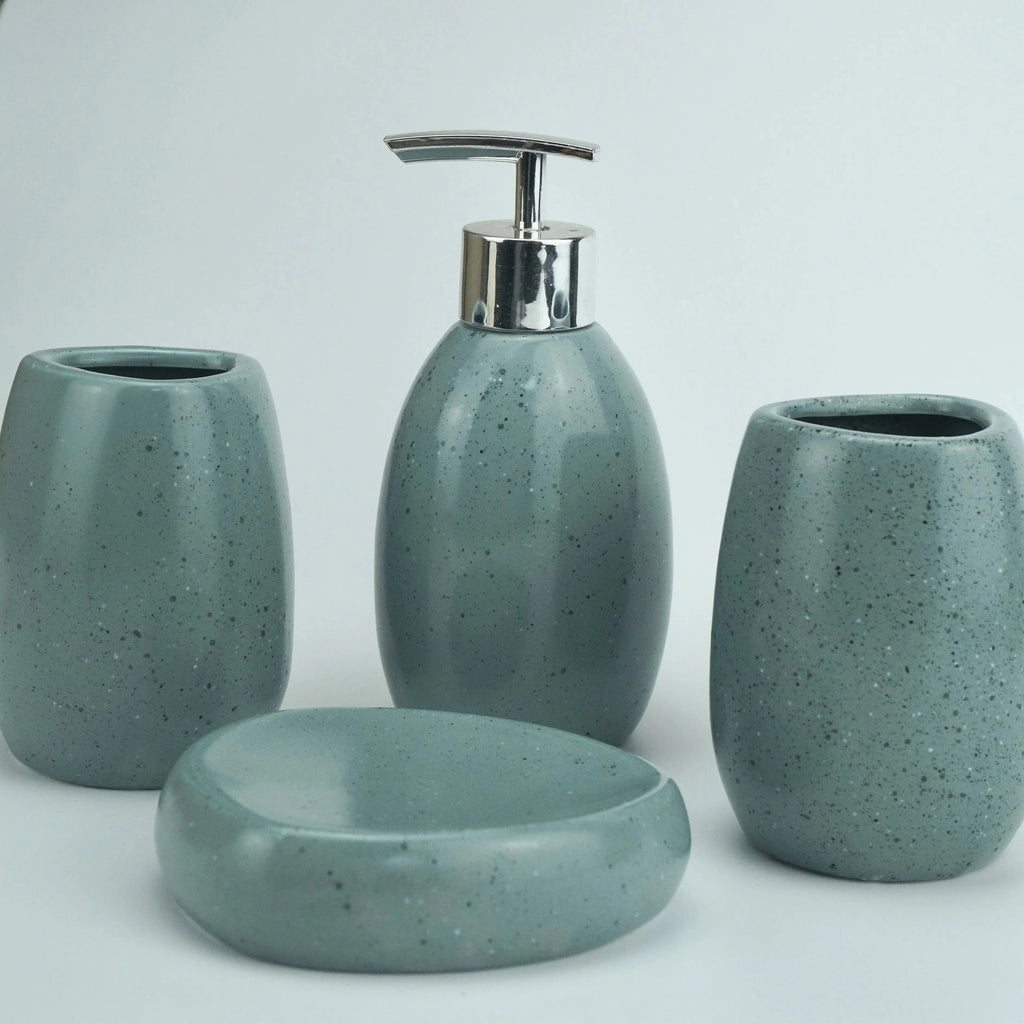Christmas Gift Set, S Ceramic Bathroom Kit: Split Bottle, Toothbrush Holder, Soap Dish, and Washing... - House Of Avana [[SKU:HOA-TWL-401]]