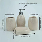 Christmas Gift Set, S Ceramic Bathroom Kit: Split Bottle, Toothbrush Holder, Soap Dish, and Washing... - House Of Avana [[SKU:HOA-TWL-401]]
