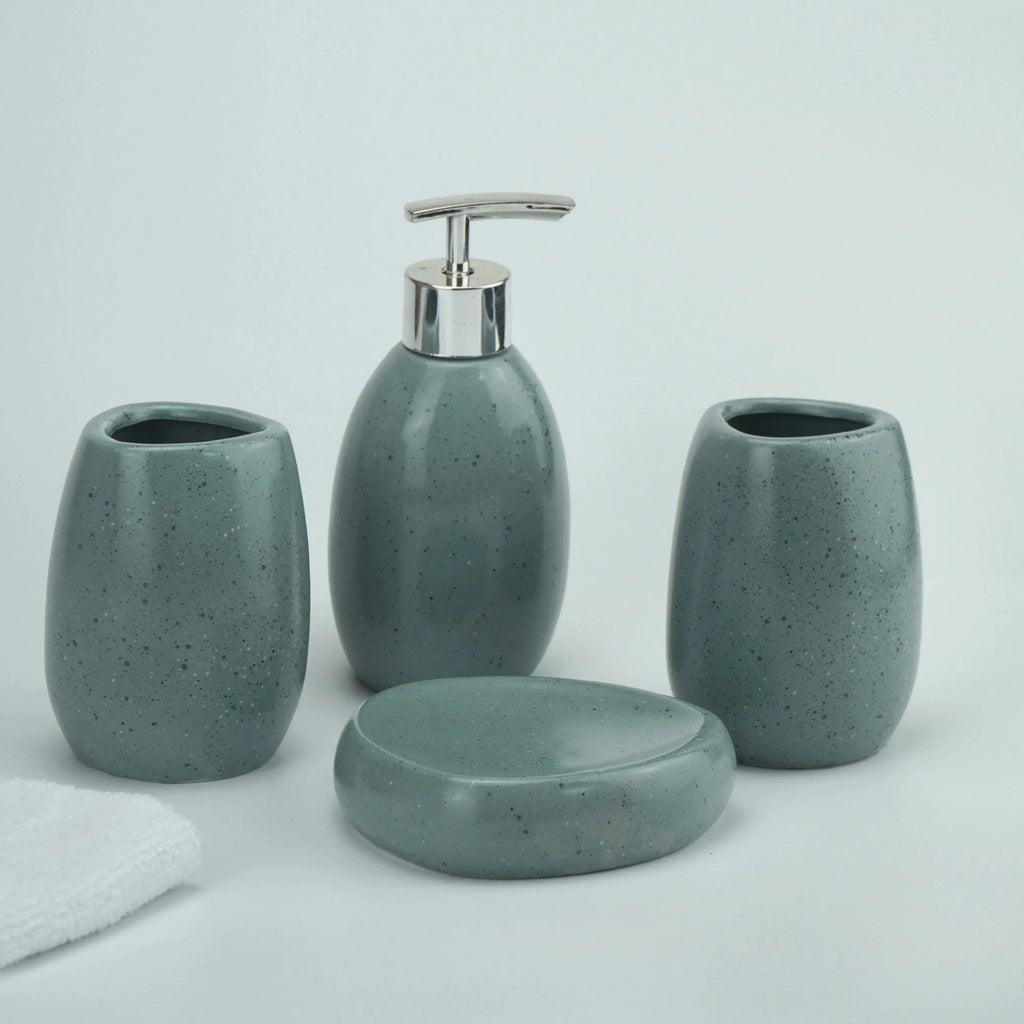 Christmas Gift Set, S Ceramic Bathroom Kit: Split Bottle, Toothbrush Holder, Soap Dish, and Washing... - House Of Avana [[SKU:HOA-TWL-401]]