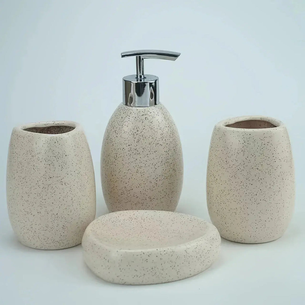 Christmas Gift Set, S Ceramic Bathroom Kit: Split Bottle, Toothbrush Holder, Soap Dish, and Washing... - House Of Avana [[SKU:HOA-TWL-401-A]]