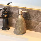 Luxury Bathroom Wash Set of Five with Pull Craft Wash Kit, Divided Bottles, Handmade Retro White Background, Household Bathroom Lotion Bottle, Toothbrush Cup, Mouthwash Cup, Soap Dish, Ceramic Bathroom House Of Avana [[SKU:HOA-BAT-402]]