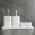 Four-piece White Marble Bathroom Set - House Of Avana [[SKU:HOA-BAT-027]]
