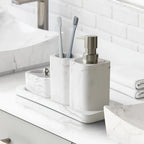 Four-piece White Marble Bathroom Set - House Of Avana [[SKU:HOA-BAT-027]]