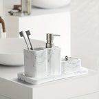 Four-piece White Marble Bathroom Set - House Of Avana [[SKU:HOA-BAT-027]]