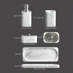 Four-piece White Marble Bathroom Set - House Of Avana [[SKU:HOA-BAT-027]]