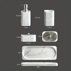 Four-piece White Marble Bathroom Set - House Of Avana [[SKU:HOA-BAT-027]]