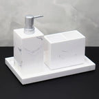 Marble Pattern Resin Bathroom Set, Three-Piece Minimalist Design Suitable for Various Styles, Very Practical and Textured in Multiple Colors for Home or Hotel Use House Of Avana