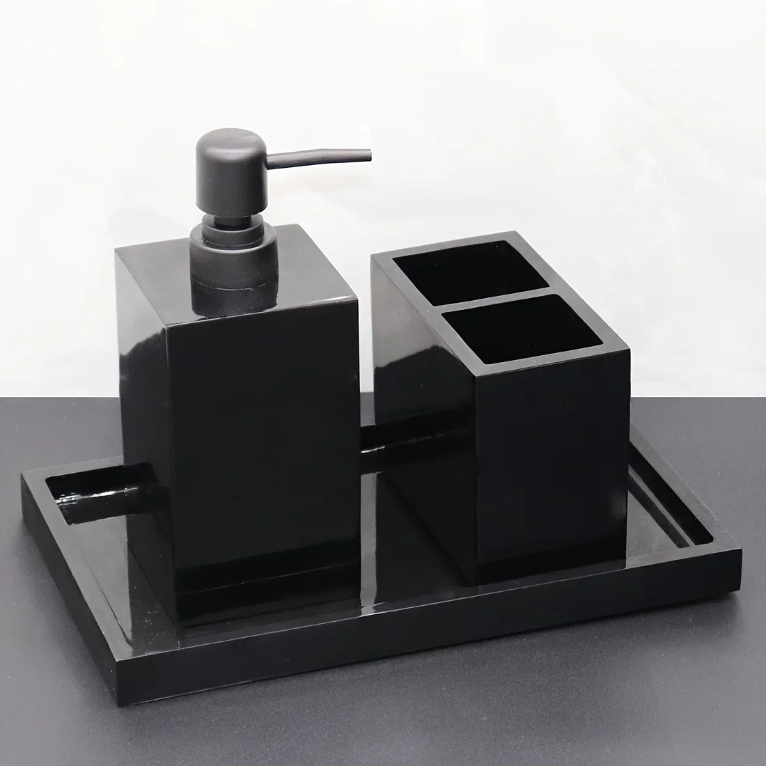 Marble Pattern Resin Bathroom Set, Three-Piece Minimalist Design Suitable for Various Styles, Very Practical and Textured in Multiple Colors for Home or Hotel Use House Of Avana [[SKU:HOA-BAT-409-A]]