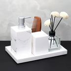 Marble Pattern Resin Bathroom Set, Three-Piece Minimalist Design Suitable for Various Styles, Very Practical and Textured in Multiple Colors for Home or Hotel Use House Of Avana