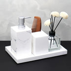 Marble Pattern Resin Bathroom Set, Three-Piece Minimalist Design Suitable for Various Styles, Very Practical and Textured in Multiple Colors for Home or Hotel Use House Of Avana [[SKU:HOA-BAT-409]]