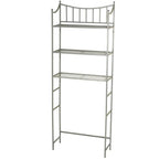 Bathroom Space Saving Over the Toilet Linen Tower Shelving Unit in Nickel Finish