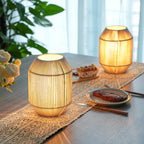 Set of 2 Woven Lamp shade Table Lamps-3