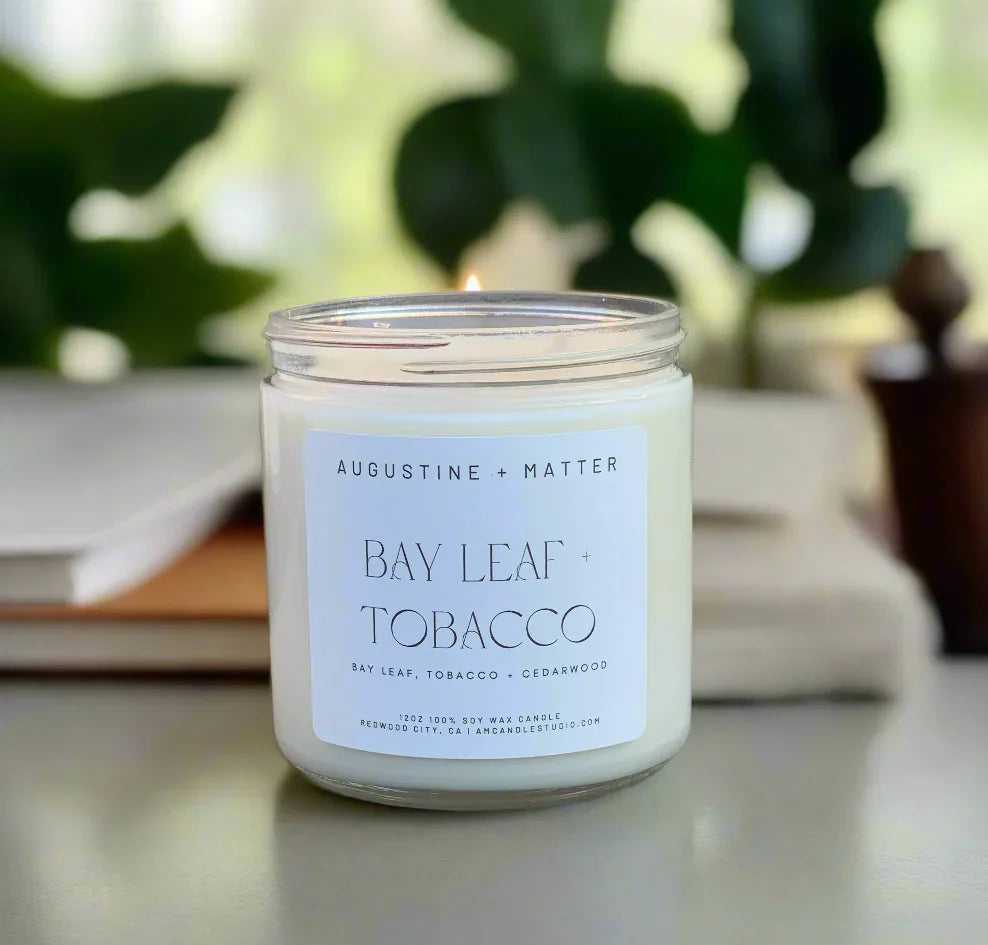 Bay Leaf + Tobacco - 12oz Soy Candle Augustine + Matter Candle Studio LLC