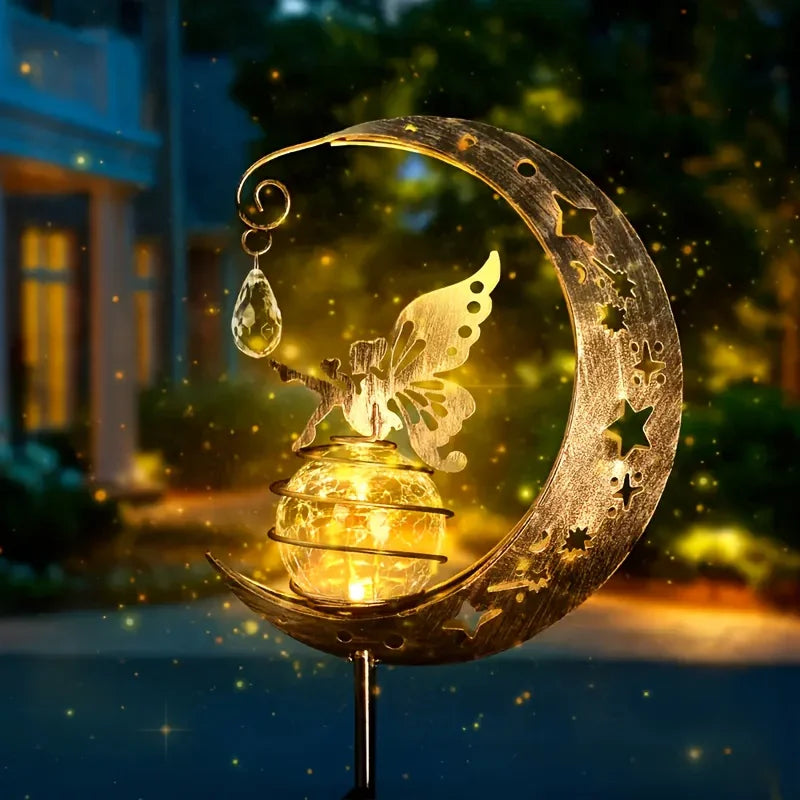 Solar Garden Light - Cracked Glass Sphere