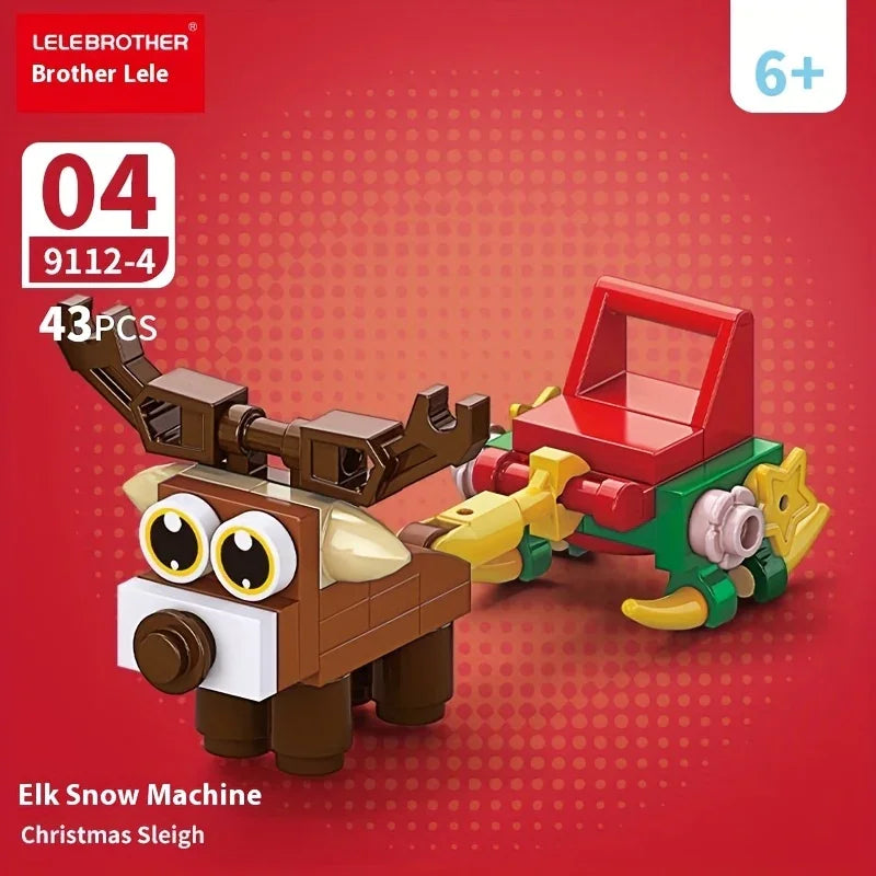 10-in-1 Mini Christmas Series Building Blocks Set, Christmas Gift Assembly Toy, Santa Claus and Snowman Model Kit, Holiday Birthday Gift, Halloween Thanksgiving Tabletop Decor, 352pcs with 10 Small Models or Combine into One House Of Avana