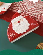 1pc Christmas Santa Claus Ceramic Napkin & Tissue Holder - Red and White Santa, Tabletop Decor for Christmas Dining, Holiday Party Centerpiece - Festive Table Decoration, Seasonal Home Accessory, Embossed Design, Highquality House Of Avana