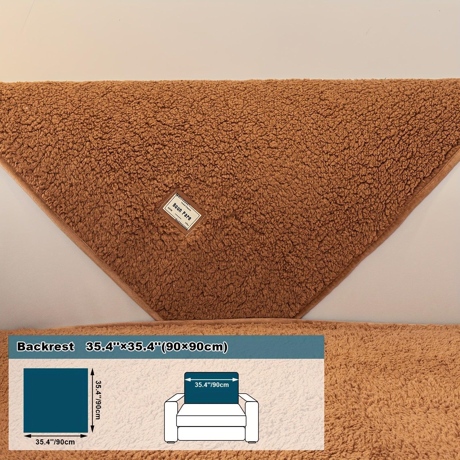 Durable 3 cushion couch cover | High-Quality Plush Sherpa Sofa Cover topspet