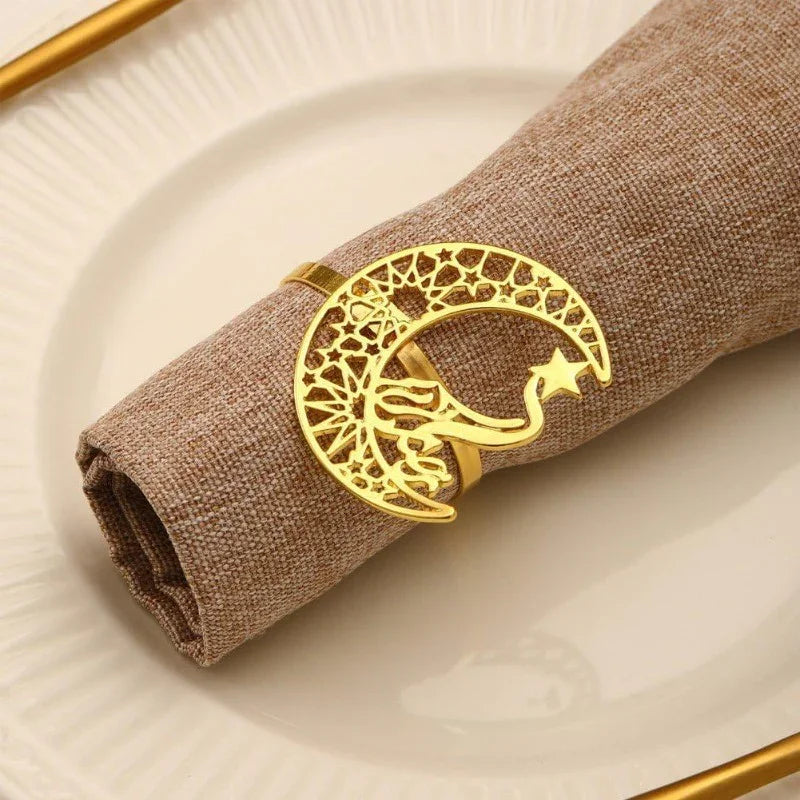 Napkin Rings - Moon Shaped Metal