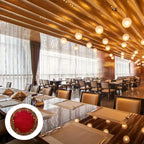 4pcs Red & Golden Round Placemats - Elegant Burgundy Golden Green Leaf Pattern Table Mats, Non-Toxic Durable Polyester 38.1 cm for Christmas Dinner Party, Wedding, Banquet, Holiday Table Decorations (Hand Wash Only), Christma House Of Avana