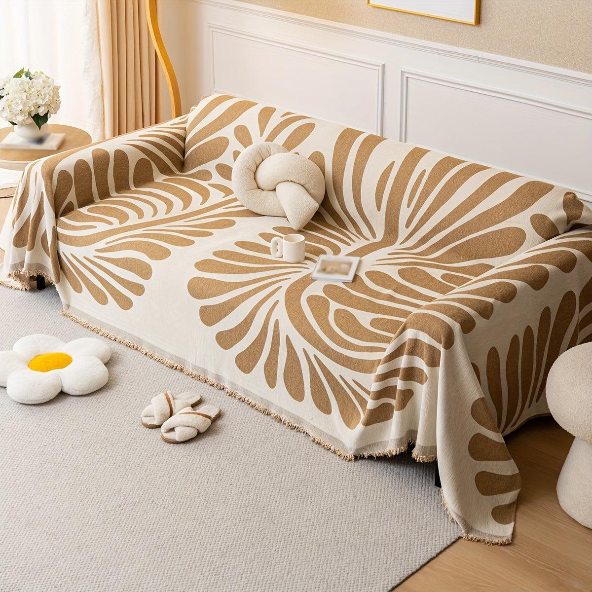 Versatile Chenille Sofa Cover - Pet-Friendly, Orange Dog Couch Cover topspet