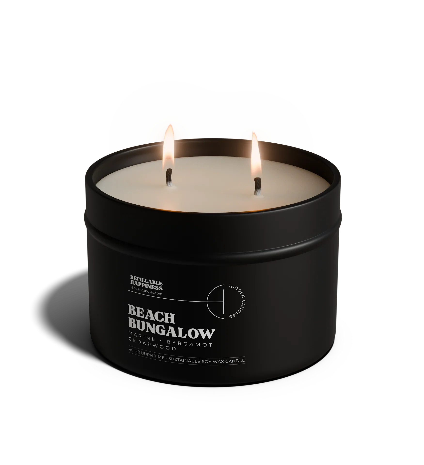 White glass candle refill with soothing scent, recyclable container - House of Avana