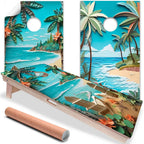 Beach Dreams - Cornhole Board Wrap - Set of 2, front view - House Of Avana
