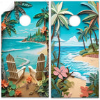 Beach Dreams - Cornhole Board Wrap - Set of 2, back view - House Of Avana