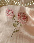Beatrice Rose Lace Ruffle Bedding Set / Pink, close-up view - House Of Avana