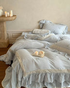 Beatrice Rose Lace Ruffle Bedding Set / Pink, alternate view - House Of Avana