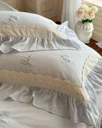 Beatrice Rose Lace Ruffle Bedding Set / Pink, alternate view - House Of Avana