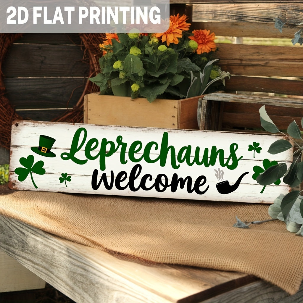 Welcome Sign - Rustic Metal Leprechaun Wall