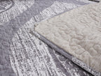 DaDa Bedding Rustic Grey Mosaic Distressed Medallion Reversible Quilted Bedspread Set (SD16299) DaDalogy Bedding Collection