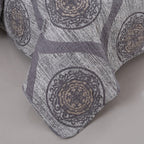 DaDa Bedding Rustic Grey Mosaic Distressed Medallion Reversible Quilted Bedspread Set (SD16299) DaDalogy Bedding Collection