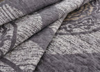 DaDa Bedding Rustic Grey Mosaic Distressed Medallion Reversible Quilted Bedspread Set (SD16299) DaDalogy Bedding Collection