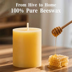 White pure beeswax candles, long-burning, in mercury glass holders - House of Avana