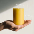 White pure beeswax candles, long-burning, in mercury glass holders - House of Avana